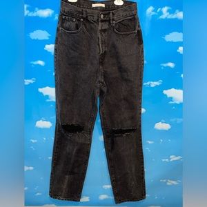 PacSun Eco Black Distressed Dad Jeans